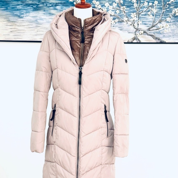 Calvin Klein Jackets & Blazers - ❄️Calvin Klein Quilted Double-layer Winter Coat w/Hood, Size S, Tan & Brown